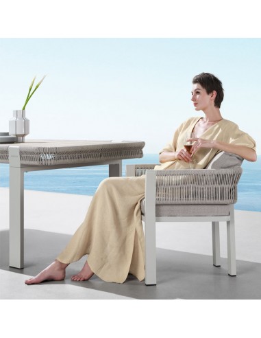 Σετ Τραπεζαρίας Borromeo 6Τμχ Αλουμινίου Taupe Oranon